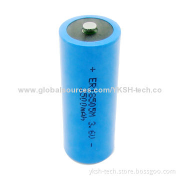 3.6V Water Meter Primary Lithium Battery with 3,500mAh Rated Power, 1,000mAh Pulse Current, A Size